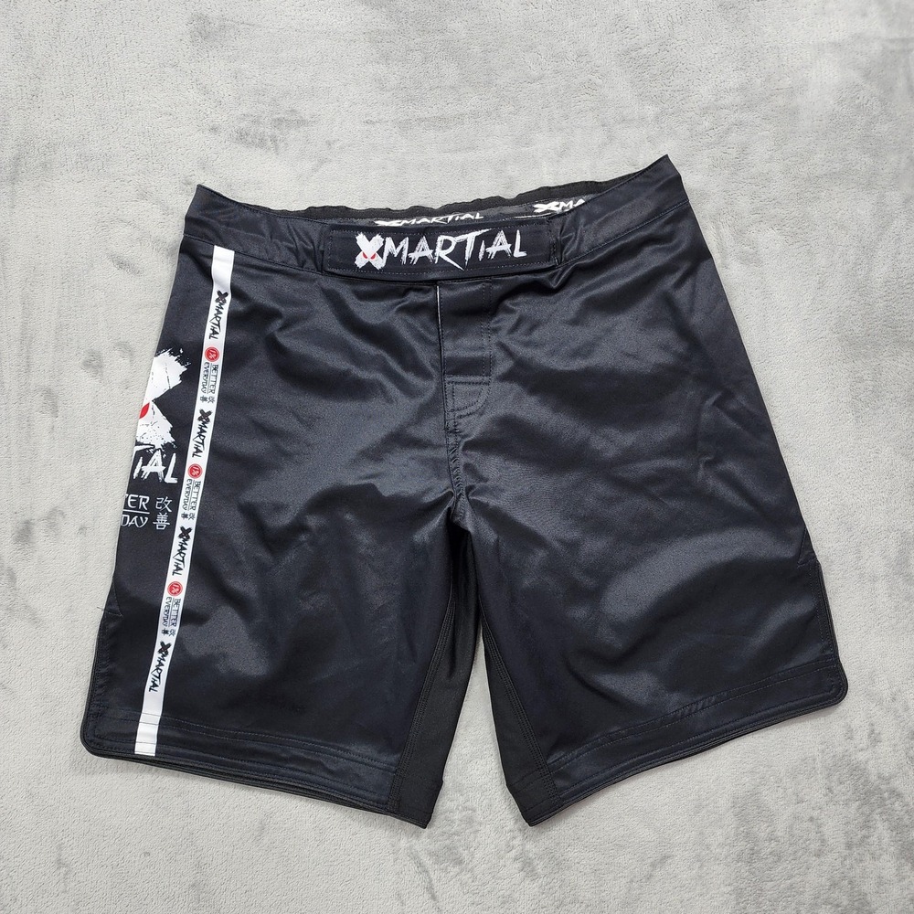XMARTIAL Shorts Mens 34 Black Fightwear MMA Wrestling Grappling BJJ Krav Maga